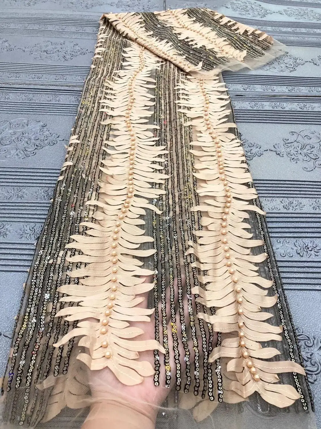 

Best Quality green African Tulle Lace Fabric High Quality Embroidery French Net Mesh 2020 Nigeria 3d Lace For Wedding Party