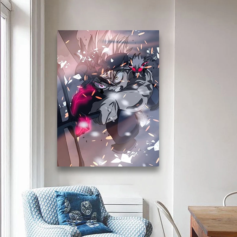 

Printed Black Clover Pictures Home Decoration Japan Fight Anime Canvas Painting Modular Modern Wall Art Poster Living Room Frame