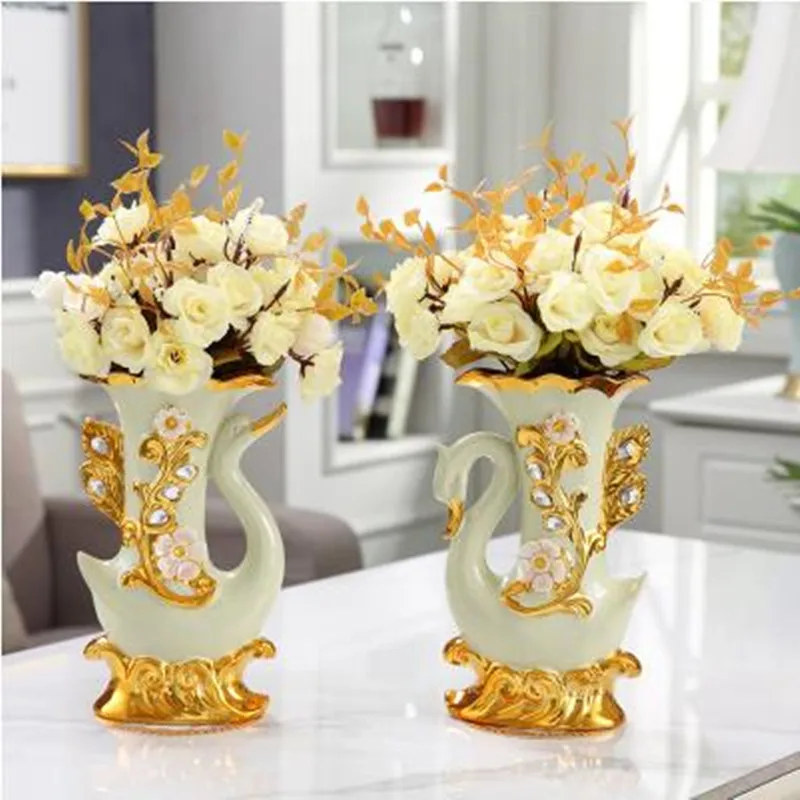 

American ceramic flower vase, home office table top artificial flower decoration crafts, decorative gifts