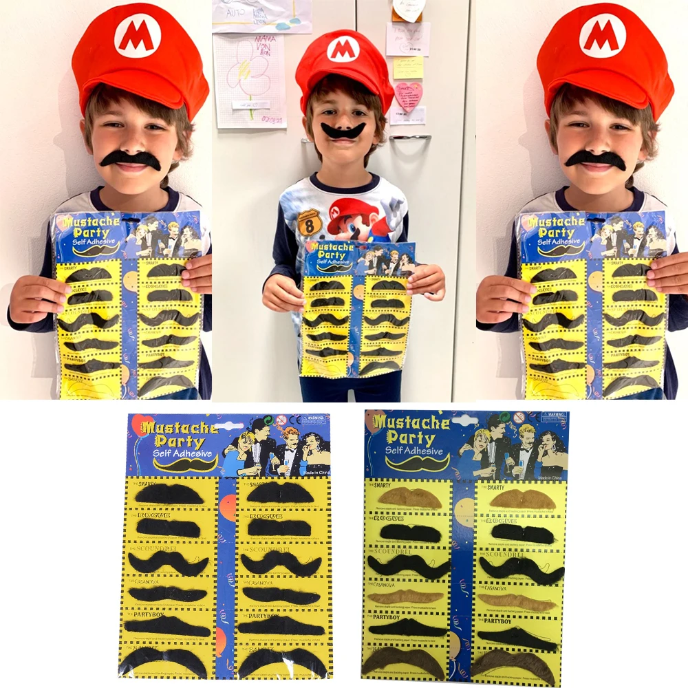 

12 шт. Забавный костюм Пиратская Вечеринка подарки Усы Косплей искусственные усы искусственная борода для детей взрослых украшение для Хэлл...