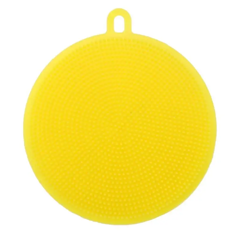 Silicone Dish Bowl Cleaning Brush Multifunction Scouring Pad Pot Pan Washing Wash Brushes Kitchen Cleaner Washing Tool - Цвет: Цвет: желтый