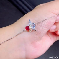 kjjeaxcmy fine jewelry 925 sterling silver inlaid natural ruby bracelet fashion girl hand bracelet support test