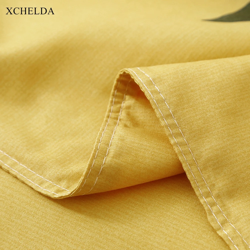 Постельное белье двойной Queen Twin желтый класса люкс с изображением подсолнуха