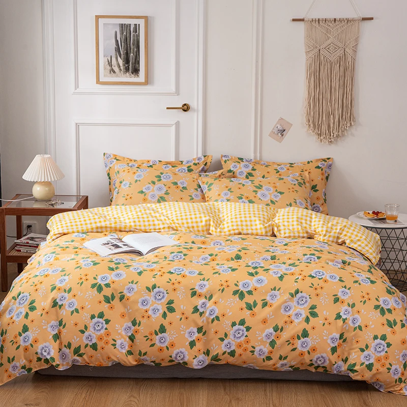 

Solid Color Bedding Set 4 In 1,1 Duvet Cover ,2 Pillow Shams And 1 Bed Sheet Queen ,King ,Twin ,Full Size