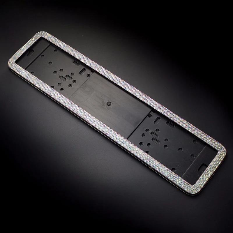

1 Set Stainless Steel Acrylic European Universal Car Bling License Plate Frame with Rhinestone Crystal Glitter Auto Accessories