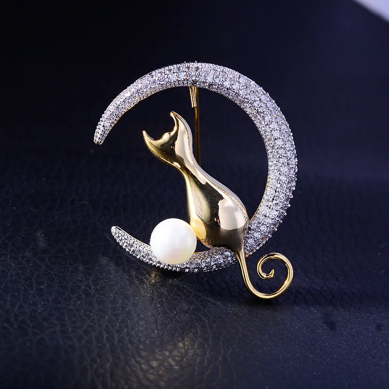

Han edition jewelry plating double-color xionghua little cute cat brooches accessories pin female students
