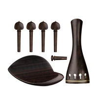 naomi ebony violin accessories set tailpiece chin rest endpin 4 tuning pegs violin repairing parts for 44 violin fiddle use