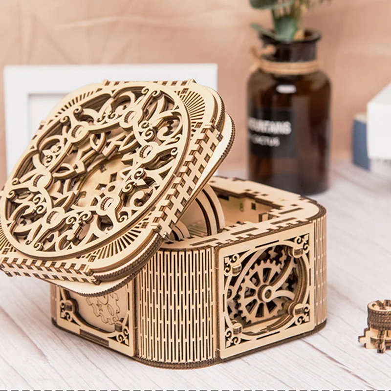 Деревянные головоломки модели строительные блоки-DIY собранные