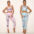 S-XL 2 шт. yoga комплект Женская Спортивная одежда мультипликационные эротические печатных тренажерный зал комплект спортивный костюм женский спортивный костюм леггинсы для занятий фитнесом