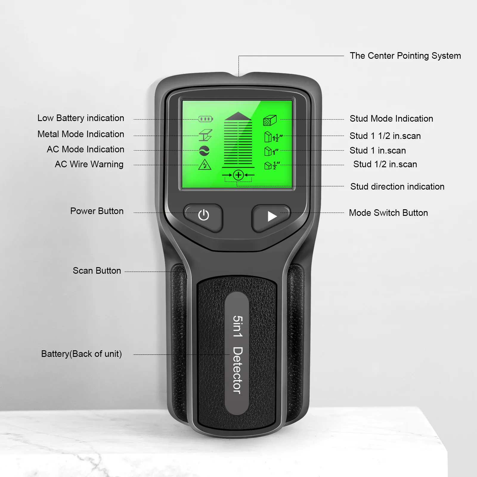 

5 In 1 Metal Detector Find Metal Wood Studs Live Wire Detect Wall Scanner Electric Box Finder Wall Detector Tool FREE SHIPPING