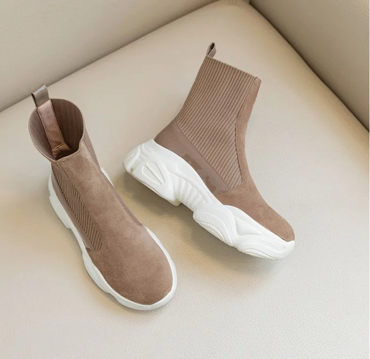 

Sock Sneaker Women Winter 2019 New High Top Sneakers Women Fashion Breathable Black Platform Shoes White Chunky Sneakers Ladies