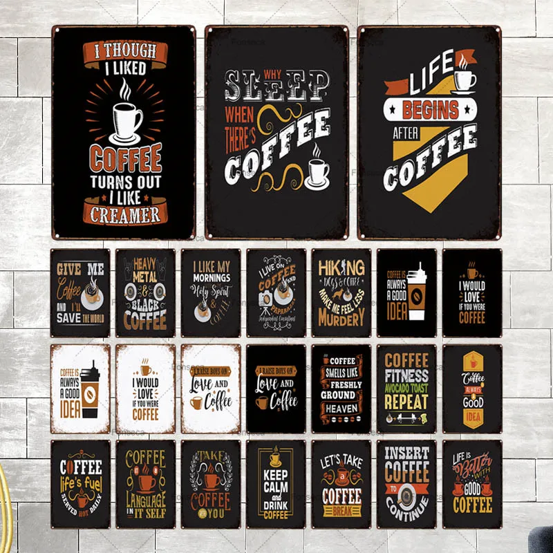 

Fonseca Metal Signs Shabby Chic Wall Cafe Home Art Kitchen Bar Restaurant Decoration Coffee Fitness Vintage 30X20CM