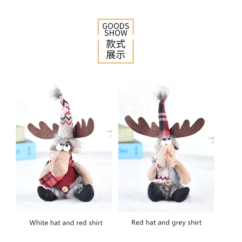 

Christmas Ornaments Elk Dolls Christmas Tree Pendants Window Halloween Decorations for Home Fabric Children's Gifts