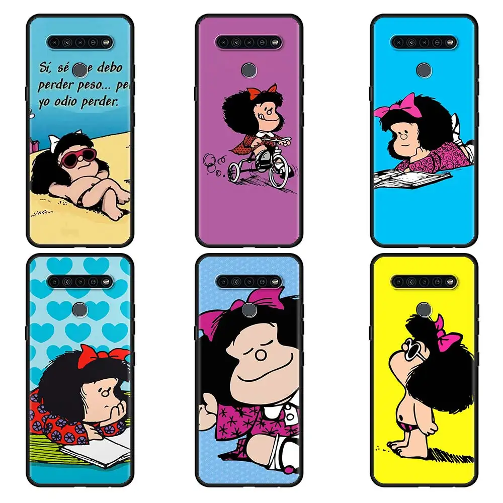 

Hot Mafalda Cartoon Case for LG K41s K61 K50s K50 K40s G6 K40 G7 K42 Black Edge Ultrathin Soft Smartphone Protect Cover Shell