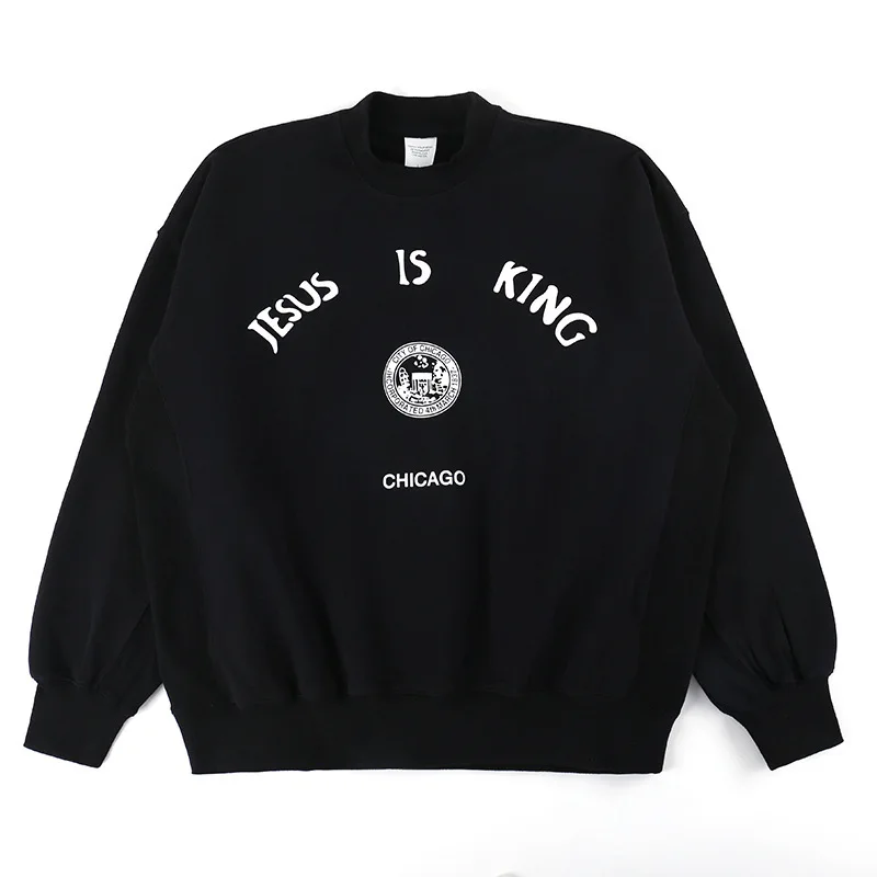 

Kanye Jesus is king simple high street oversize letter print Pullover for men and women