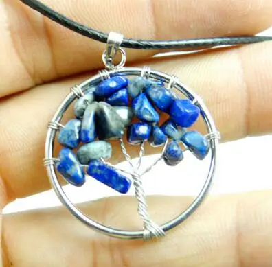 Натуральный камень подвеска в виде дерева мудрости 7 чакр кварцевый кристалл