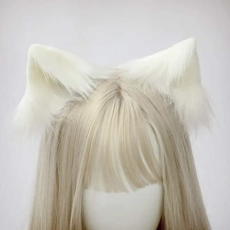 

Handmade Kawaii Cat Ears Furry Animal Beast Ears Hairpin Headwear Wolf Fox Ear Clip Cosplay Props Lolita Girl KC Hair Accessory
