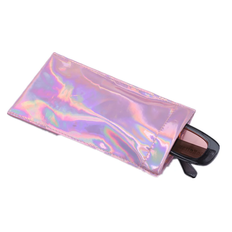 

Fashionable Sunglasses Pouch Eyeglasses Bags PU Protection Glitter Shimmer Color Eyewear Accessories