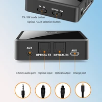 bt 5 0 transmitter receiver 2 in 1 wireless audio adapter 3 5mm rca optical aux with led indicator tv carhome stereo system
