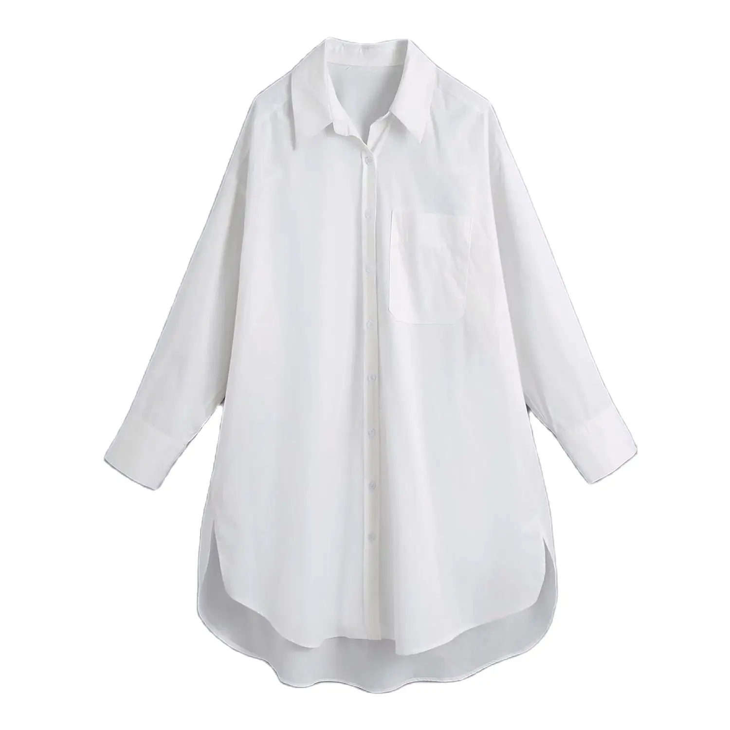 

Za White Oversize Shirt Women Button Up Long Shirt Women Collared Shirts Woman 2021 Summer Blouses Plus Size Ladies Tops
