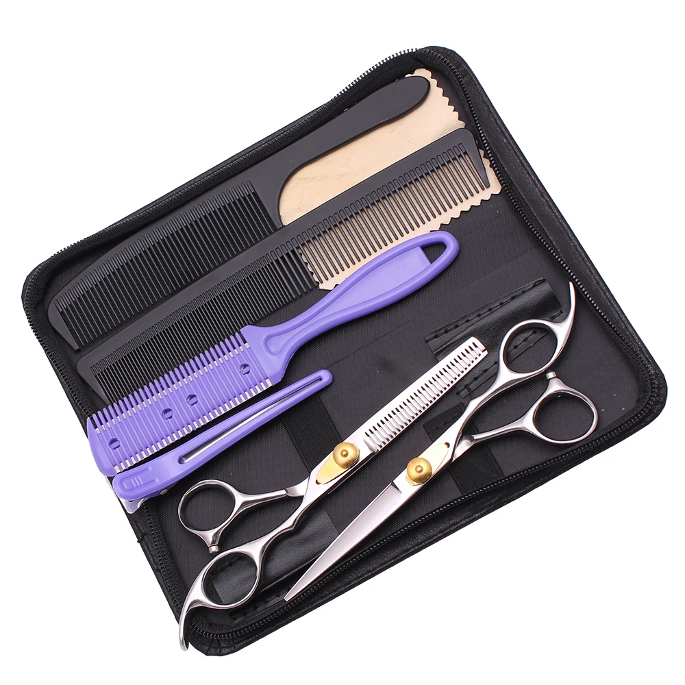 6 &quotНержавеющая гравировка логотипа Парикмахерская филировочные ножницы для