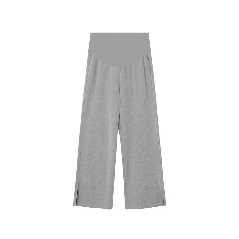 

8165# Side Splits Wide Leg Loose Maternity Pants Straight Elastic Waist Belly Pants Clothes for Pregnant Women Casual Pregnancy