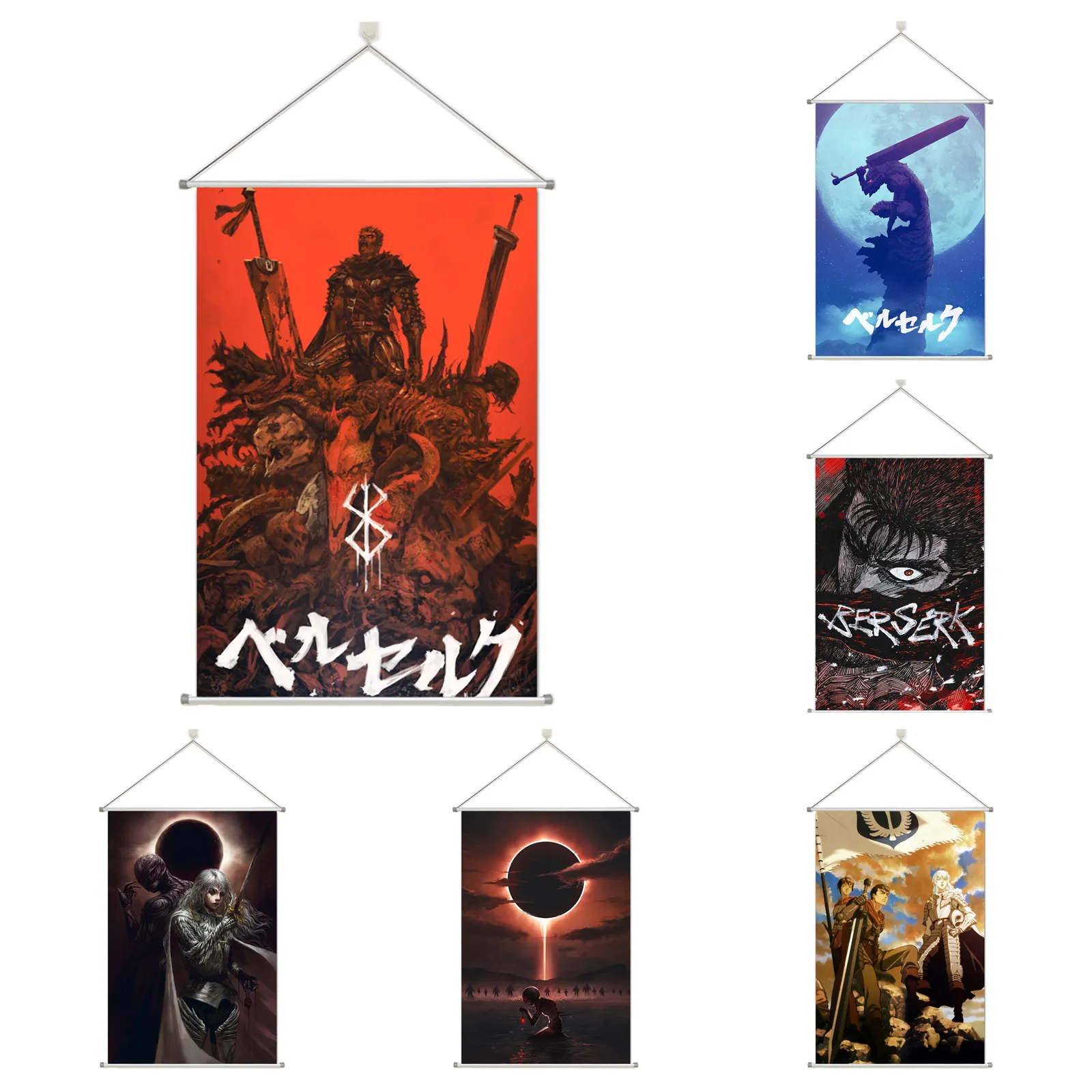 

Berserk Guts Griffith Alloy Scroll Cartoon Comic Scroll Hanging Wall Decor