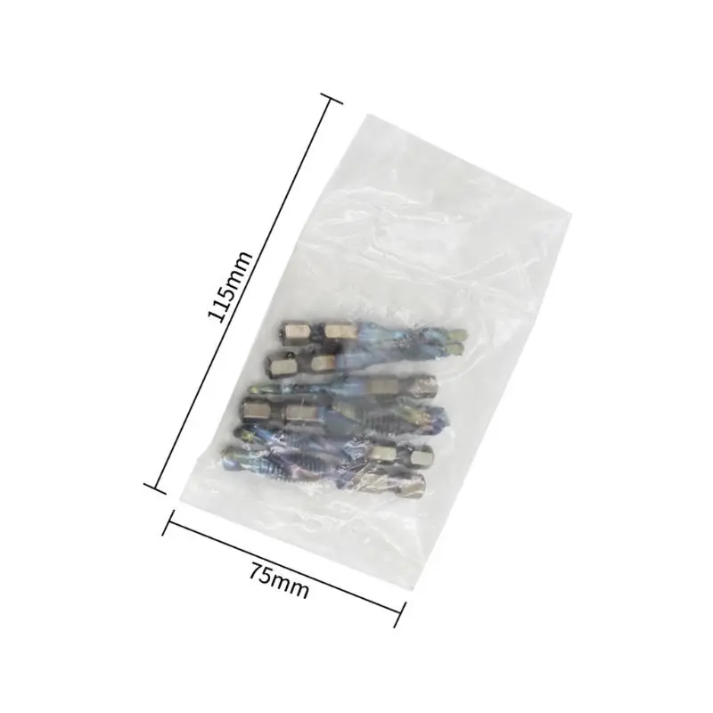

6 Pcs Hex Shank Sets HSS Metric Thread Tap Hand Drill Bits Spiral Screw Taps
