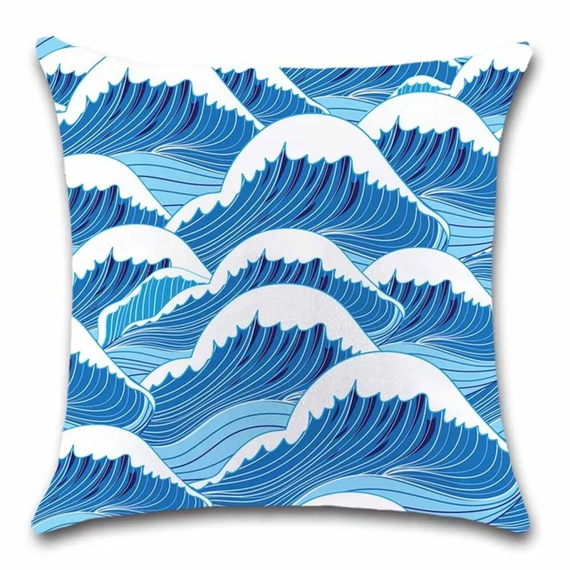 Цветная Цветочная волнистая полиэфирная Мягкая Наволочка размер 45x45 см