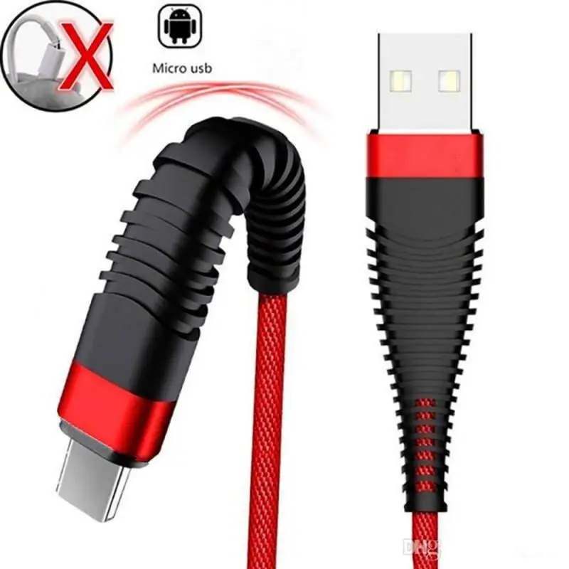 

1M Braided Nylon Durable Hi-resistance Typec 2.4a Fast Charging Micro Lightning Usb Cable Data Sync For Iphone Charger Cable