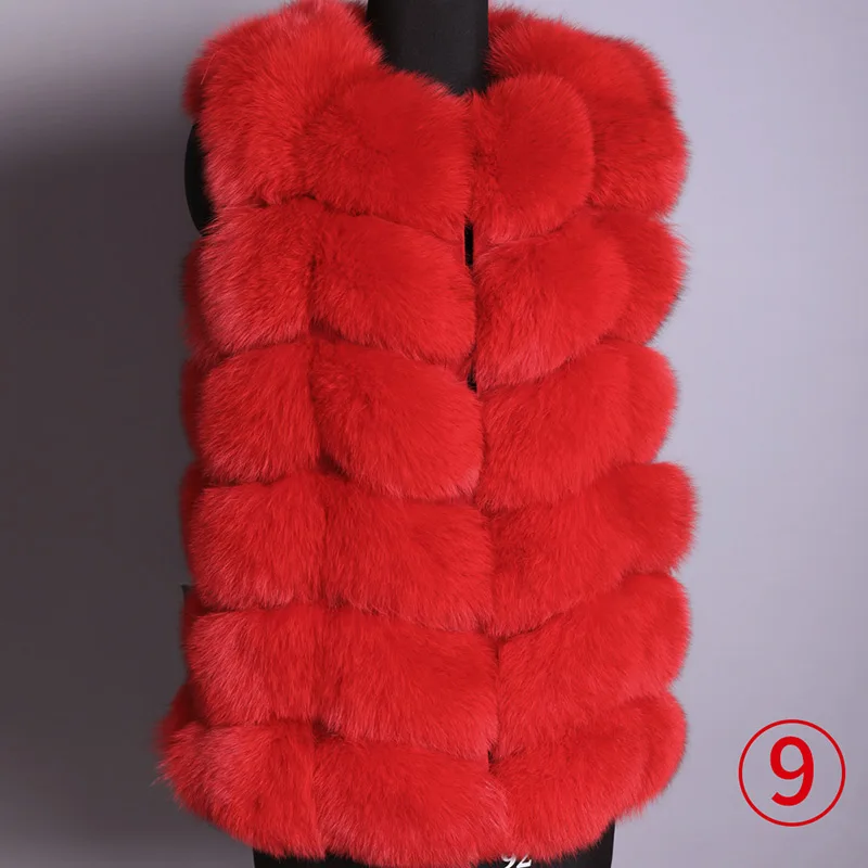 short vest-16 Maomoackong2019 модная новая стильная куртка с натуральным лисьим мехом, Тонкая зимняя женская куртка с круглым вырезом и натуральным мехом, кожаная жилетка для девочек - Цвет: short vest-16