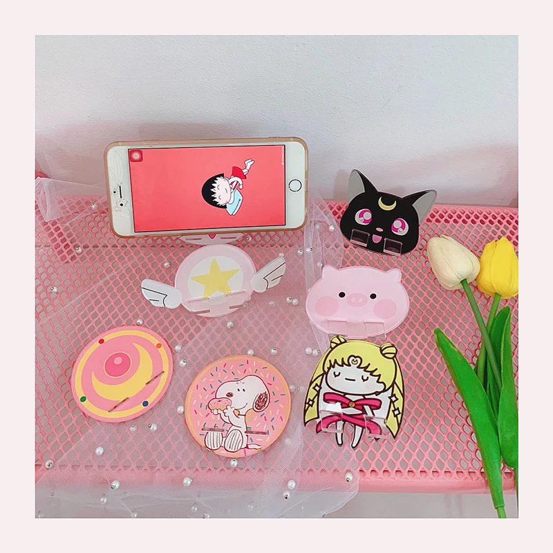 

Kawaii, милая розовая девушка, планшетофон, настольная поддержка, мультяшная портативная поддержка