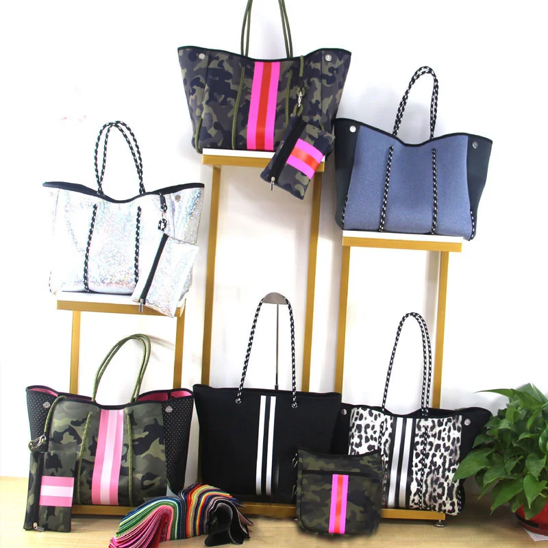 

Luxury Spring Summer Women Shoulder Bag Large Neoprene Light Handbags Bolsas Female Travel Beach Holiday Handbags
