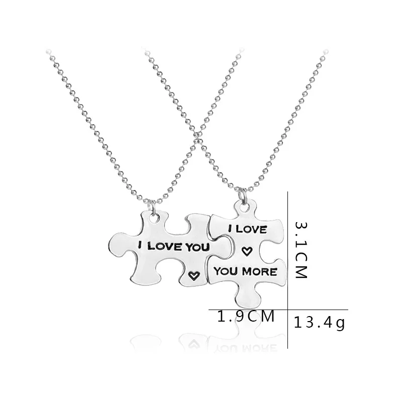

Trend Necklace Sweet Style I LOVE YOU Couple Geometric Pendant Clavicle Chain New Men's and Women's Romantic Jewelry