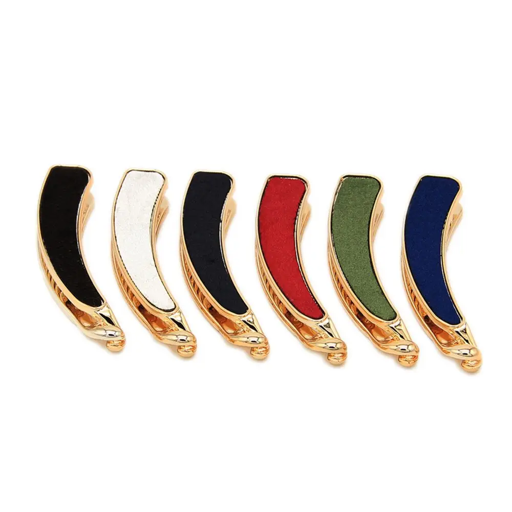 Женские Элегантные однотонные шпильки для ткани заколка девочек банан заколки в