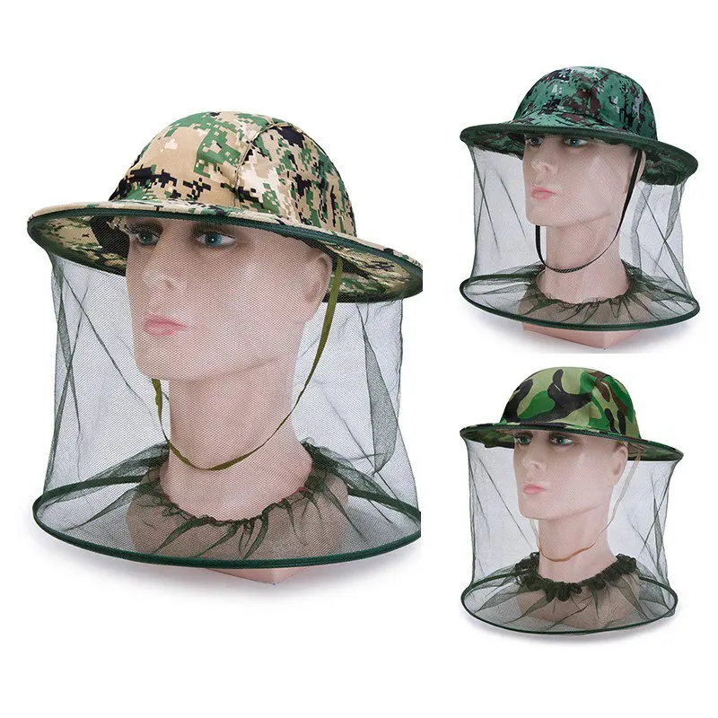 Mosquito Hat Fish Beekeeping Gauze Head Net Cap Anti Sun Protection Field Jungle Mask Face Protect Cover Hats | Спорт и развлечения