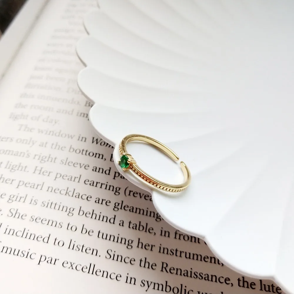 Новый подлинный S925 стерлингового серебра ювелирные украшения зеленый цирконий