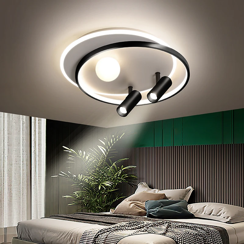 Современные светодиодные потолочные лампы лампа с 220V для Обеденная Спальня Кухня Кабинет круглый потолочный светильник