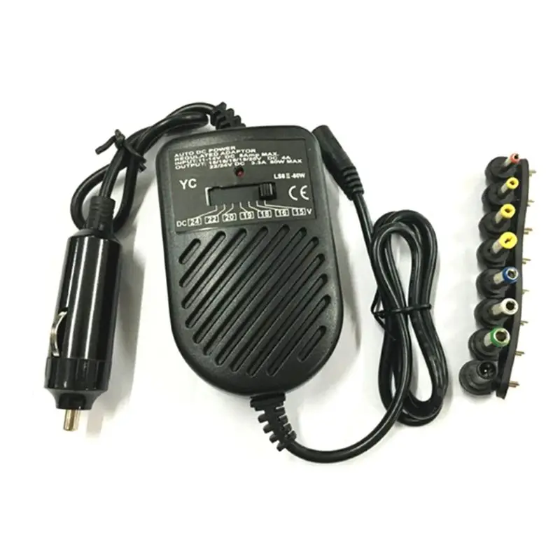 

DC 80W Car Auto Universal Charger Power Supply Adapter Set For Laptop Notebook Universal Notebook Adapter Adjustable LED Auto P