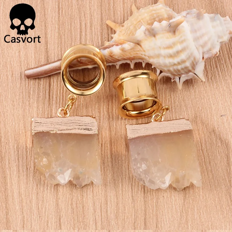 Casvort 2 шт. пирсинг Смолы Болтаются беруши и туннели ювелирные изделия для тела винт ушные датчики пара расширитель