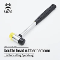 sozo double head rubber hammer leather craft cutting multifunctional hand tool hard plastic and non slip plastic griptool
