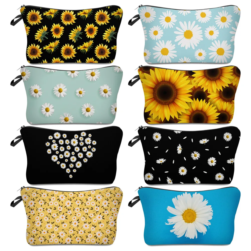 

FCCEXIO Sunflower Printed 3D Pattern Cosmetic Bag Travel Toiletry Storage Bag Beauty Makeup Bag Cosmetic Bag Organizer Hot Sale
