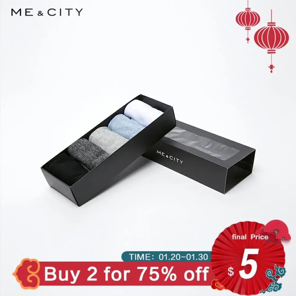 Me & City 5 пар/лот весна лето мужские хлопковые короткие носки для мужчин деловые