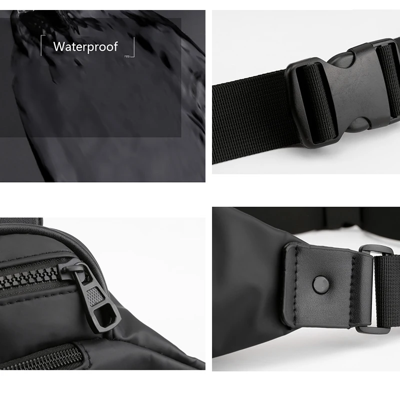 

FACTOO Men's Waterproof Waist Packs New Unisex Fashion Zipper Hasp Chest Pack Outdoor Shoulder Bag Large Capacity Light Belt Bag