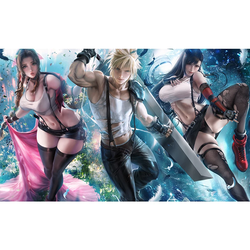 

Tifa Aeris Cloud Canvas Art Paintings Posters and Prints Japanese Anime Game Characters Wall Pictures for Bedroom Living Room