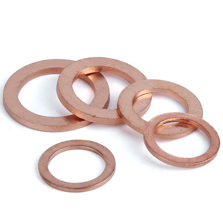 Solid Brass/Red Copper Flat Washer Sealing Ring Gasket For Marine Watch Metric M2 M2.5 M3 M4 M5 M6 M8 M10 M12 M14 M16 M18-M48 |