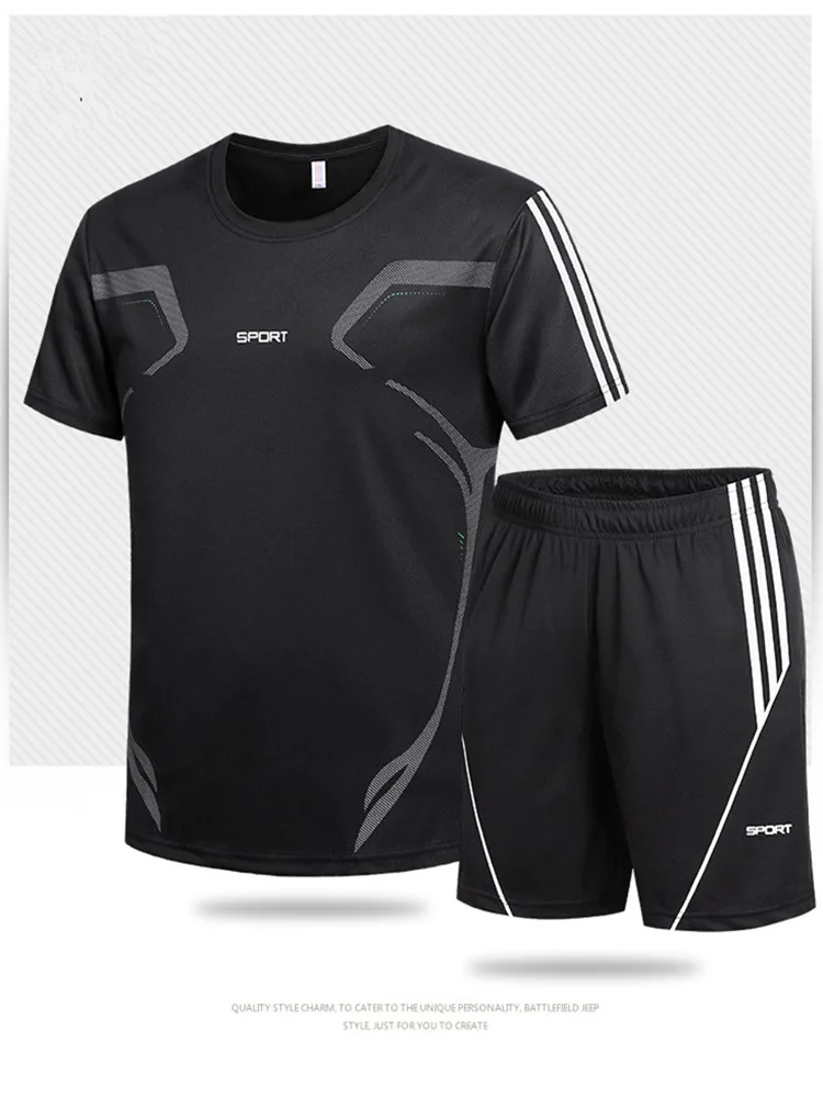 

Men's summer basketball sportswear suits outdoor short-sleeved fitness shorts running training quick-drying breathable clothing