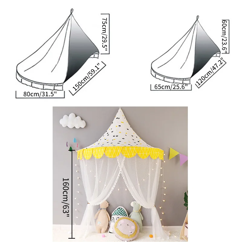 

Baby Mosquito Net Girls Curtain Canopy Kid Bedroom Decoration Children Play Tent House Infant Crib Netting Tipi Enfant Teepees