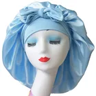 Большая Атласная шапочка Jumbo, шелковая ночная ткань, эластичная повязка для женщин, длинные вьющиеся оплетенные волосы