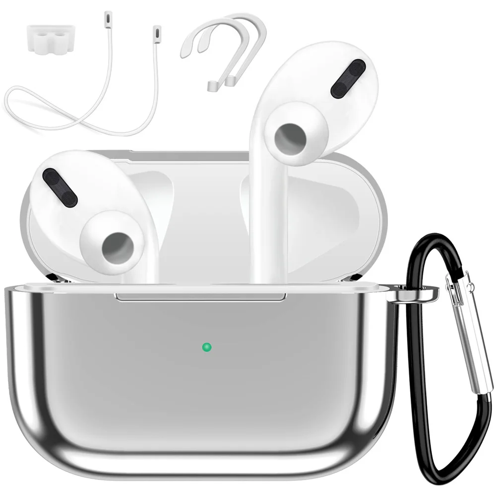 Чехол для AirPods Pro из ТПУ тонкий ударопрочный защитный чехол наушников с брелоком и